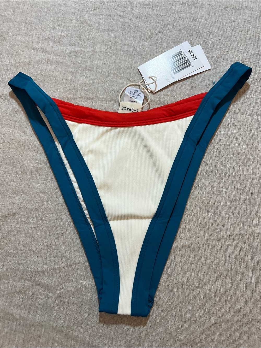 L*space Colorblock High-Cut Mackenzie Bikini Bottom Bitsy. Size L. NWT